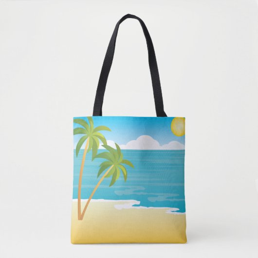 Palm Tree Beach Szene Tasche (Vorderseite)