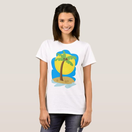 Palm Tree Beach T-Shirt (Vorne ganz)