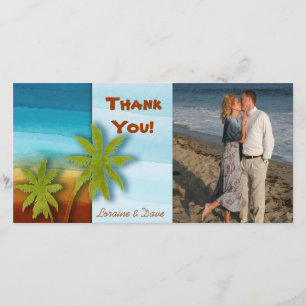 Palm Tree / Beach Thema Hochzeit / Veranstaltung Dankeskarte
