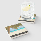 Palm Tree Beach Theme Steinuntersetzer (Seitenansicht)