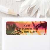 Palm Tree Beach Tropical Heat Summer Address Label (Insitu)