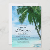 Palm Tree Beach Tropical Wedding Brautparty Einladung (Vorderseite)