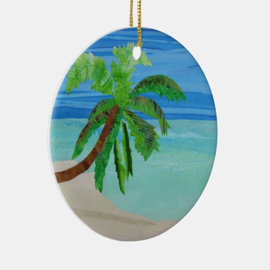 Palm Tree Beach Türkis Ocean Coastal Ornament (Rechts)