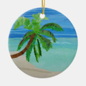 Palm Tree Beach Türkis Ocean Coastal Ornament (Vorne)