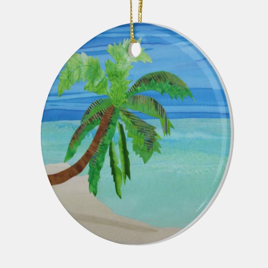 Palm Tree Beach Türkis Ocean Coastal Ornament (Links)