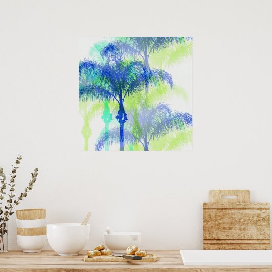 Palm Tree Beach Vibe Illusion Poster (Küche)
