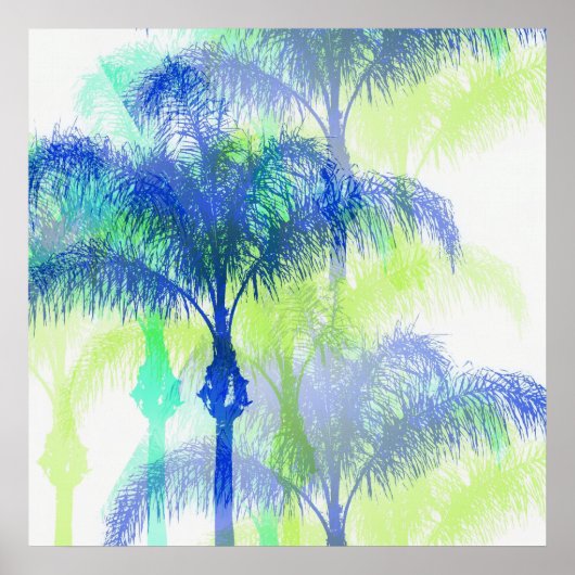 Palm Tree Beach Vibe Illusion Poster (Vorne)