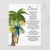 Palm Tree Beach Wedding Begleitkarte (Vorderseite)