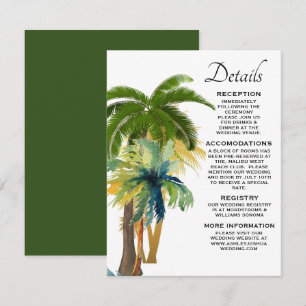 Palm Tree Beach Wedding Begleitkarte