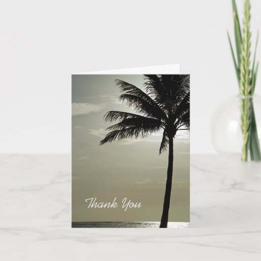 Palm Tree Beach Wedding Bridesmaid Vielen Dank Dankeskarte (Vorderseite)