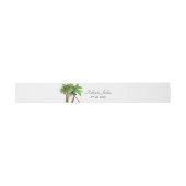 Palm Tree Beach Wedding Einladungsbanderole (Flach)