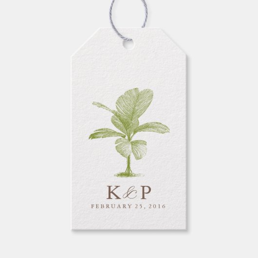 Palm Tree Beach Wedding Favor Tag Geschenkanhänger (Vorderseite)