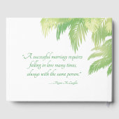 Palm Tree Beach Wedding Gästebuch (Rückseite)