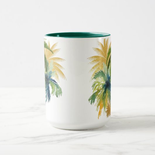 Palm Tree Beach Wedding Gefallen Tasse (Zentrum)