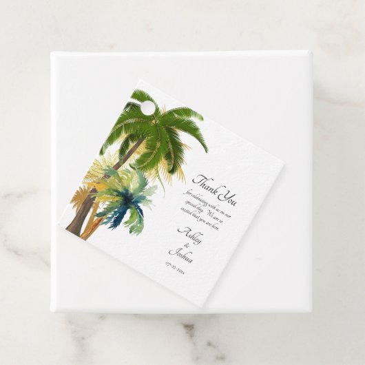 Palm Tree Beach Wedding Geschenkanhänger (Beispiel)