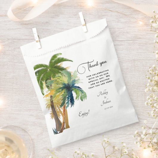 Palm Tree Beach Wedding Geschenktütchen (Ausgeschnitten)
