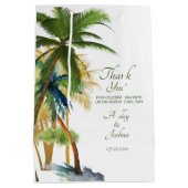 Palm Tree Beach Wedding Medium Geschenktasche Mittlere Geschenktüte (Rückseite)