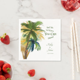 Palm Tree Beach Wedding Napkins Serviette