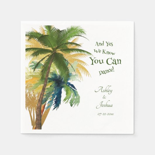 Palm Tree Beach Wedding Napkins Serviette (Vorderseite)