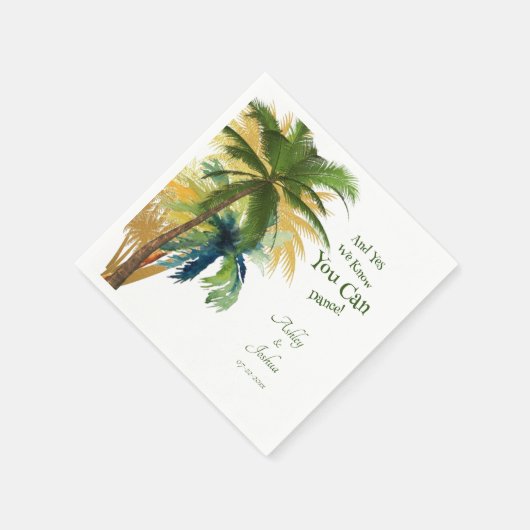 Palm Tree Beach Wedding Napkins Serviette (Ecke)