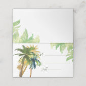 Palm Tree Beach Wedding Platzkarte (Außenseite Aufgefaltet)