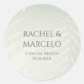 Palm Tree Beach Wedding Runder Aufkleber (Vorderseite)