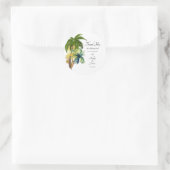 Palm Tree Beach Wedding Runder Aufkleber (Tasche)
