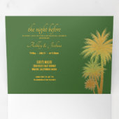 Palm Tree Beach Wedding Tri-Fold Dreifach Gefaltete Einladung (Innen Erste Seite)