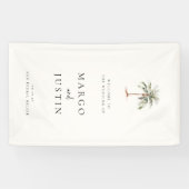 Palm Tree Beach Wedding Welcome Banner (Horizontal)