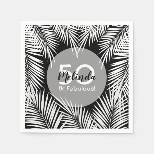 Palm Tree Birthday Serviette (Vorderseite)