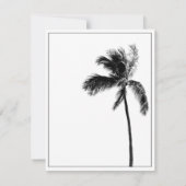 Palm Tree Black & White Minimalistisch Monogram Mitteilungskarte (Rückseite)