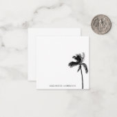 Palm Tree Black & White Personalisiert Minimalisti Mitteilungskarte (Vorderseite/Rückseite Beispiel)