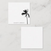 Palm Tree Black & White Personalisiert Minimalisti Mitteilungskarte (Vorne/Hinten)