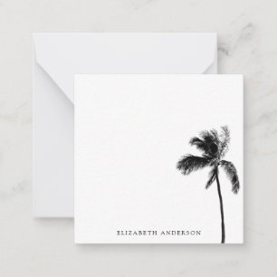 Palm Tree Black & White Personalisiert Minimalisti Mitteilungskarte