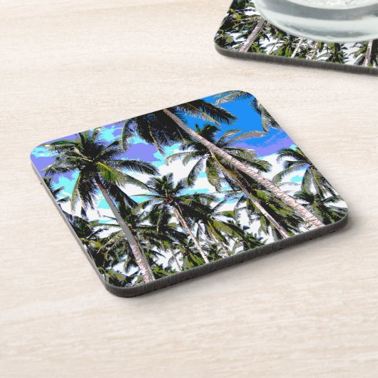 Palm Tree Blätter Design Getränkeuntersetzer (Linke Seite)