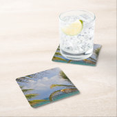 Palm Tree Blätter Gerahmt Rechteckiger Pappuntersetzer (Vor Ort)