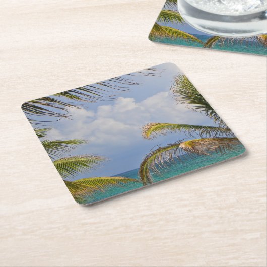 Palm Tree Blätter Gerahmt Rechteckiger Pappuntersetzer (angewinkelt)