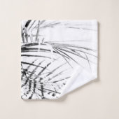 Palm Tree Blätter Minimalismus Sketch Badhandtuch Set (Waschlappen)