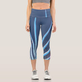 Palm Tree Blätter Minimalismus Sketch Capri Leggings (Vorderseite)