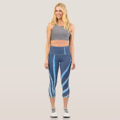 Palm Tree Blätter Minimalismus Sketch Capri Leggings (Vorderseite)