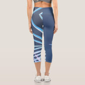 Palm Tree Blätter Minimalismus Sketch Capri Leggings (Rückseite)