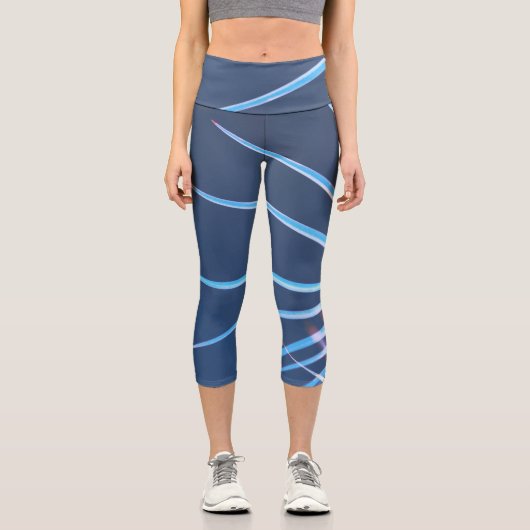 Palm Tree Blätter Minimalismus Sketch Capri Leggings (Vorderseite)