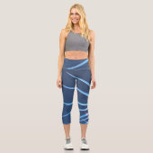 Palm Tree Blätter Minimalismus Sketch Capri Leggings (Vorderseite)