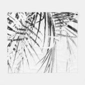 Palm Tree Blätter Minimalismus Sketch Fleecedecke (Vorderseite (Horizontal))