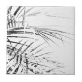 Palm Tree Blätter Minimalismus Sketch Fliese (Vorderseite)