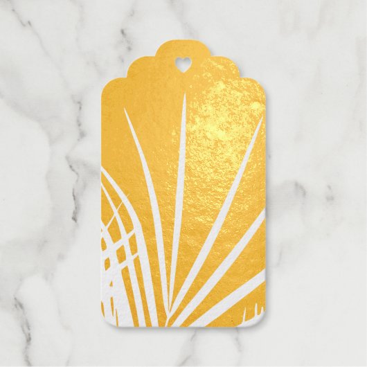 Palm Tree Blätter Minimalismus Sketch Geschenkanhänger (Vorderseite)