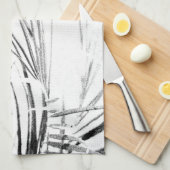 Palm Tree Blätter Minimalismus Sketch Geschirrtuch (Viertel Falte)