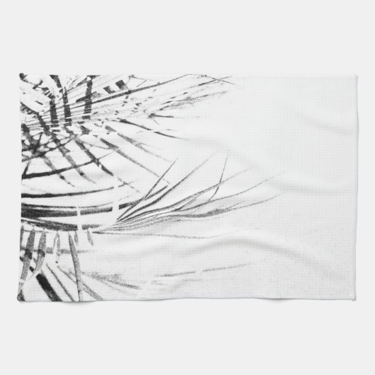 Palm Tree Blätter Minimalismus Sketch Geschirrtuch (Horizontal)