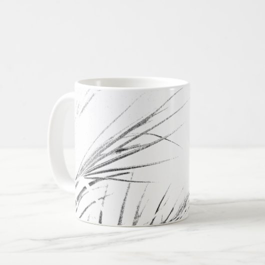 Palm Tree Blätter Minimalismus Sketch Kaffeetasse (Vorderseite Links)