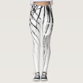 Palm Tree Blätter Minimalismus Sketch Leggings (Vorderseite)